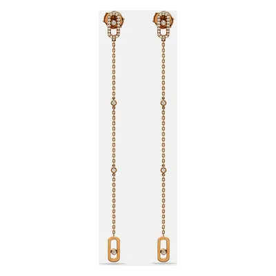 Messika Move Uno Diamonds 18k Rose Gold Pendant Earrings