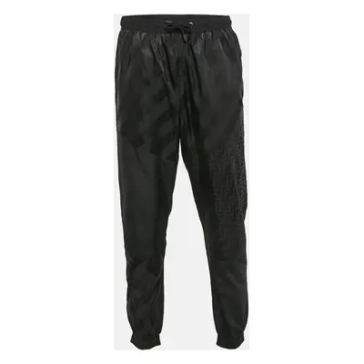 Fendi Black Nylon Monogram Motif Track Pants