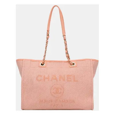 Chanel Pink Small Canvas Deauville Tote