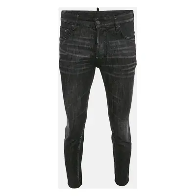 Dsquared2 Black Washed Denim City Biker Jeans Waist 33"