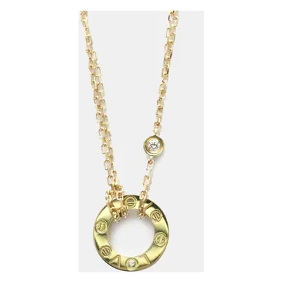 Cartier 18K Yellow Gold and Diamond Love Pendant Necklace