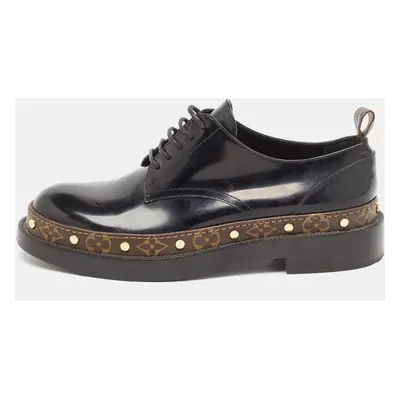 Louis Vuitton Black/Brown Monogram Canvas And Patent Leather Derby Size 39.5