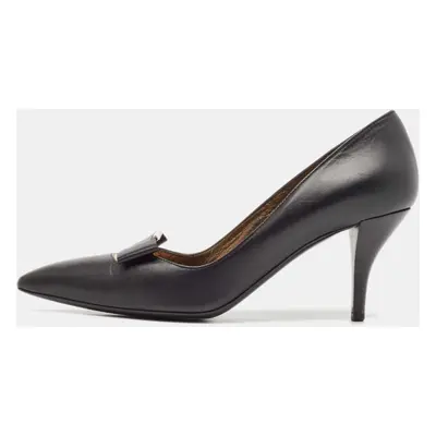 Lanvin Black Leather Pointed Toe Pumps Size