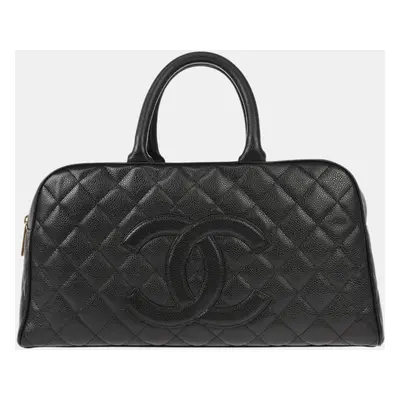 Chanel Black Leather Bowling Bag