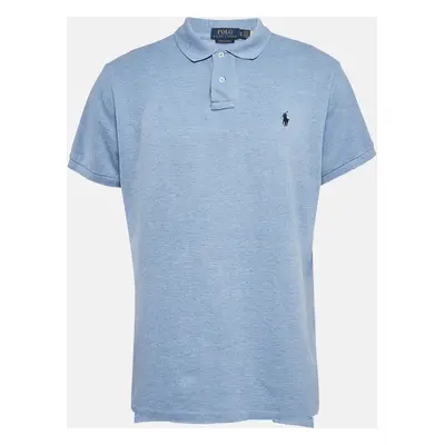 Polo Ralph Lauren Blue Logo Embroidered Cotton Polo T-Shirt