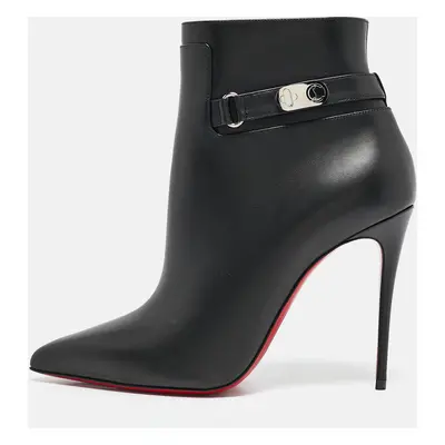 Christian Louboutin Black Leather Lock So Kate Booties Size 38.5