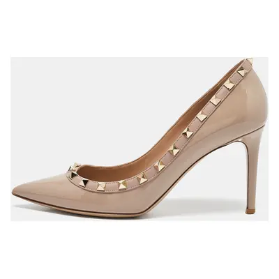 Valentino Beige Leather and Patent Leather Rockstud Pumps Size