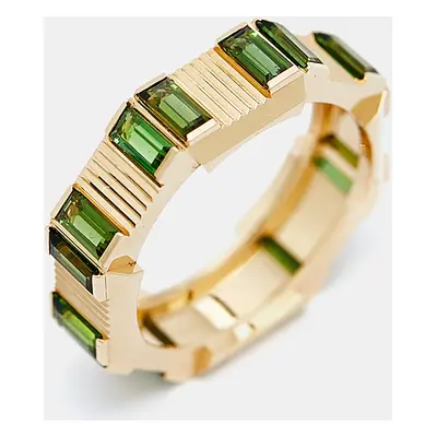 Gucci Link to Love Tourmaline 18k Yellow Gold Band Ring Size