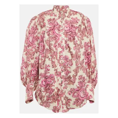 Alemais Pink Floral Print Linen Isla Blouse