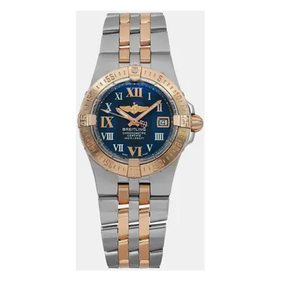 Breitling Blue 18K Rose Gold Stainless Steel Starliner Quartz Women's Wristwatch mm