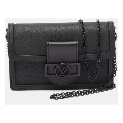 Louis Vuitton Black Leather Dauphine Wallet on Chain