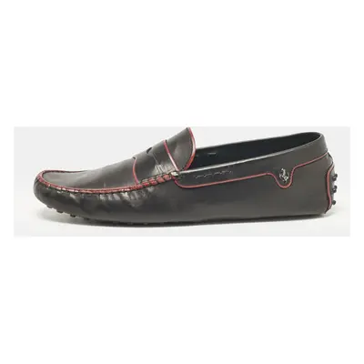 Tod's Black Leather Driver Loafers Size 46.5