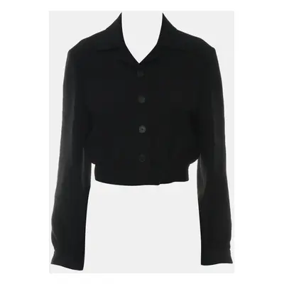 Dior Black Wool, Silk Pocket Cropped Jacket FR Women