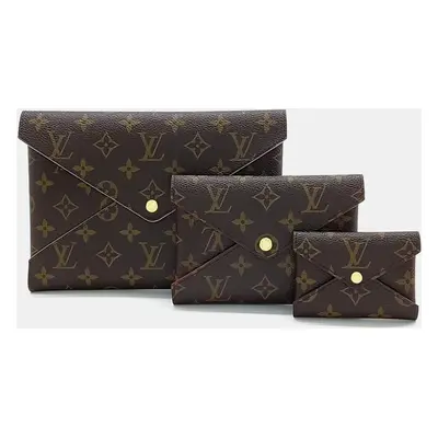 Louis Vuitton Brown Coated Canvas Pochette Kirigami Clutch bag