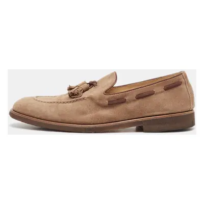 Brunello Cucinelli Beige Suede Slip On Loafers Size