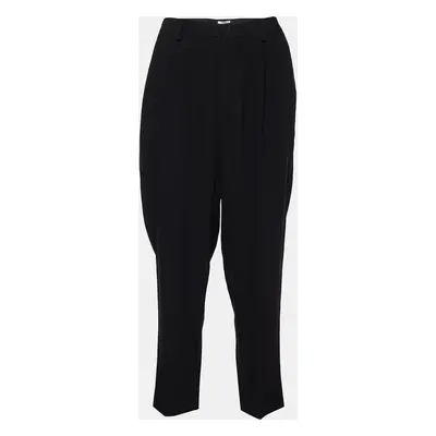 Miu Miu Black Crepe Tapered Trousers