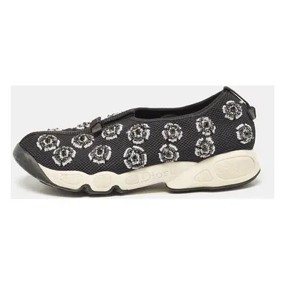 Dior Black Mesh Embellished Fusion Sneakers Size