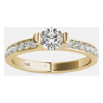 14K Yellow Gold Natural Diamond Engagement Ring (2/3 Ctw) US