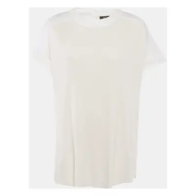 Loro Piana Off-White/Ivory Linen and Silk Knit Tunic Top