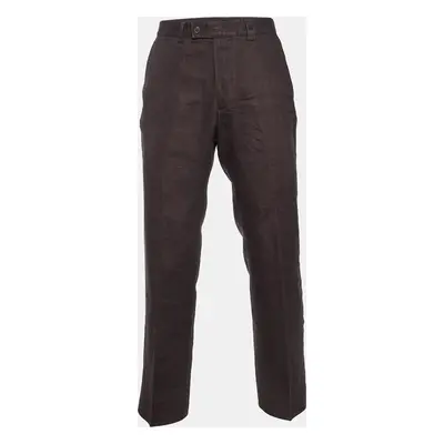 CH Carolina Herrera Brown Linen Regular Fit Trousers