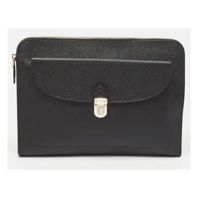 Tod's Black Leather Zip Pouch