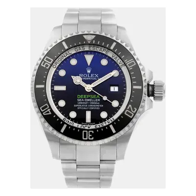 Rolex Black Ceramic Stainless Steel DeepSea Sea-Dweller Automatic Men's Wristwatch mm