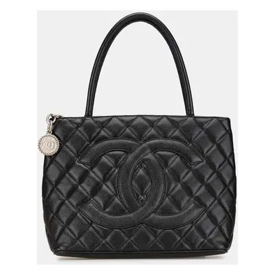 Chanel Black Caviar Medallion Tote