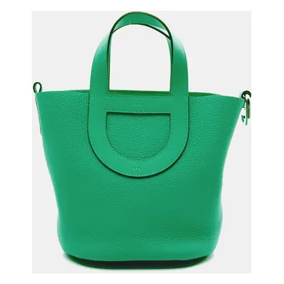 Hermes Green Leather In The Loop PM Handbag