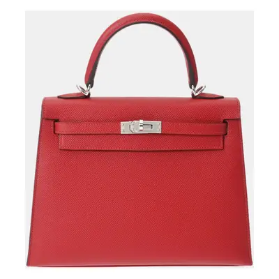 Hermes Rouge Casaque Epsom Leather Kelly Bag