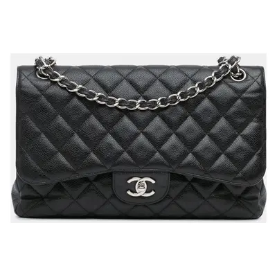 Chanel Black Caviar Jumbo Classic Double Flap Bag