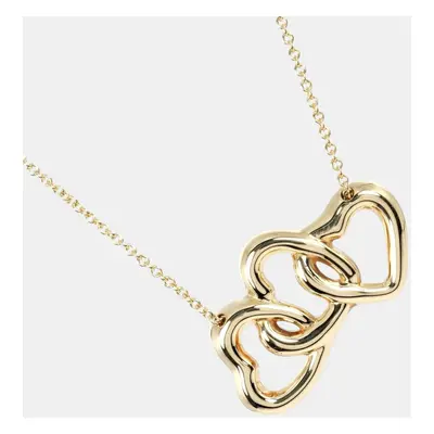 Tiffany & Co. 18K Yellow Gold Triple Heart Necklace