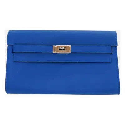 Hermes Blue Evercolor Leather Kelly To Go Shoulder Bag