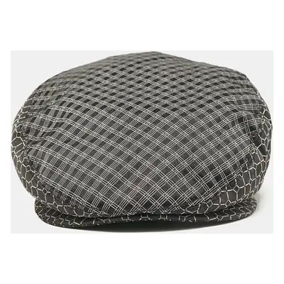 Dolce & Gabbana Black Patterned Silk Flat Cap Size