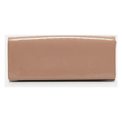 Gucci Beige Microguccissima Patent Leather Broadway Clutch