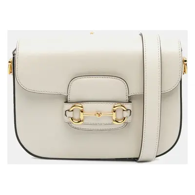 Gucci White Mini Leather Horsebit Crossbody