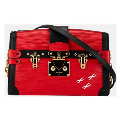 Louis Vuitton Black Red Epi Trunk Clutch