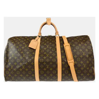 Louis Vuitton Brown Monogram Canvas Keepall Bandouliere Duffle Bag