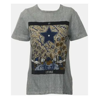 Dior Navy Blue/White Cotton and Linen L'etoile T Shirt