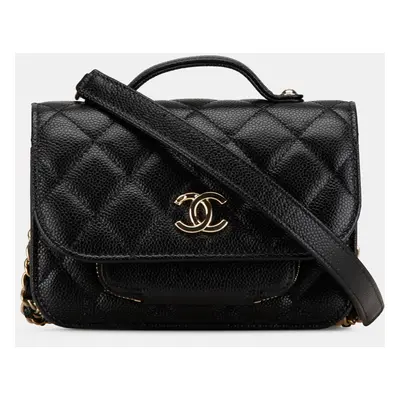 Chanel Black Mini Caviar Business Affinity Top Handle Bag