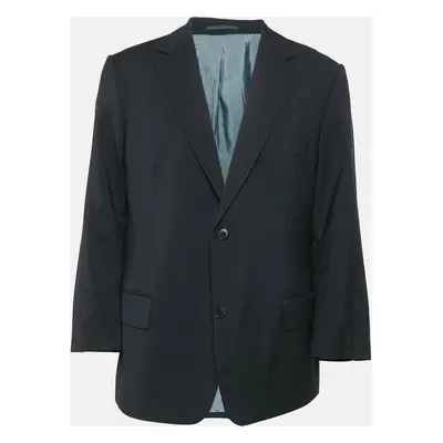 Boss By Hugo Boss Navy Blue Virgin Wool Single Breasted Blazer