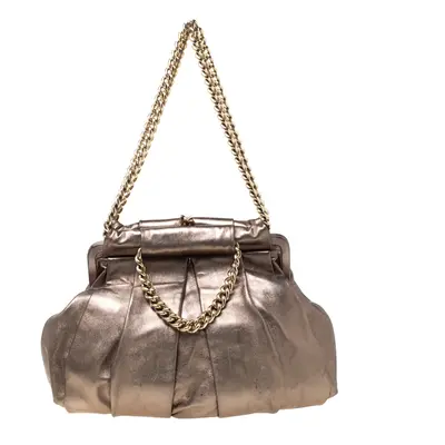 Christian Louboutin Metallic Leather Loubinette Hobo