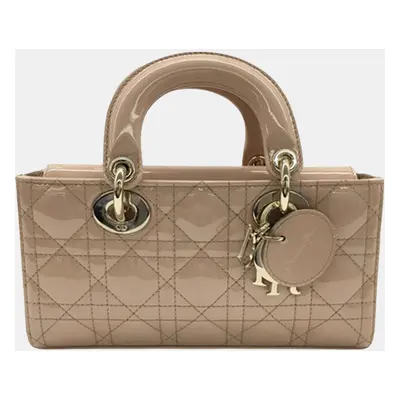 Dior Beige Small Patent Cannage Lady D-Joy