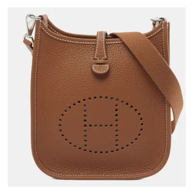 Hermes Brown Leather Evelyne TPM Crossbody Bag