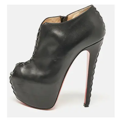 Christian Louboutin Black Leather Recouzetta Boots Size