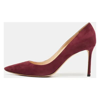 Jimmy Choo Burgundy Suede Romy Pumps Size