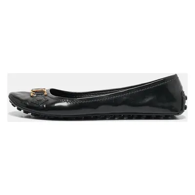 Louis Vuitton Black Leather Oxford Ballet Flats Size 39.5