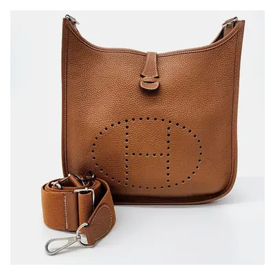 Hermes Gold Leather Evelyn bag