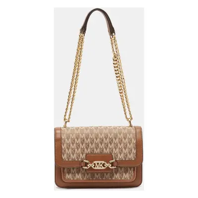 Michael Kors Brown Signature Canvas Heather Shoulder Bag