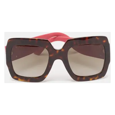 Gucci Brown/Pink Gradient GG102S Square Sunglasses