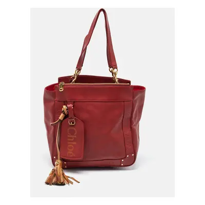 Chloe Cherry Leather Eden Tote